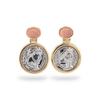 Boucles d'oreilles à tige en forme d'oeil de chat en bronze et or, 20x30 mm, MOD1