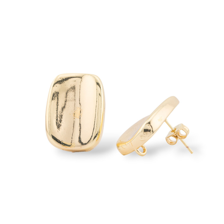 Base Per Orecchini Di Bronzo Perno 16x21mm 10 Paia Dorato