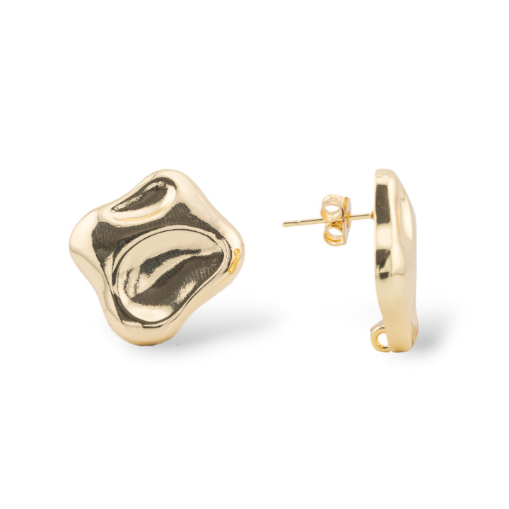 Basis für Bronze-Ohrstecker, 23 x 24 mm, 9 Paar