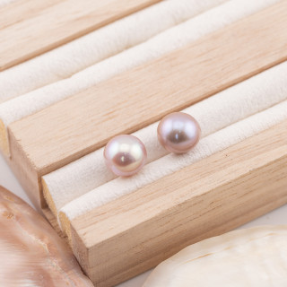 River Pearls 1 Round Hole (AAAA) 8,5-9,0mm 1 Pair Lilac