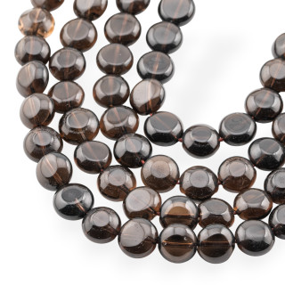 Quartz Fumé Rond Plat Lisse 8mm