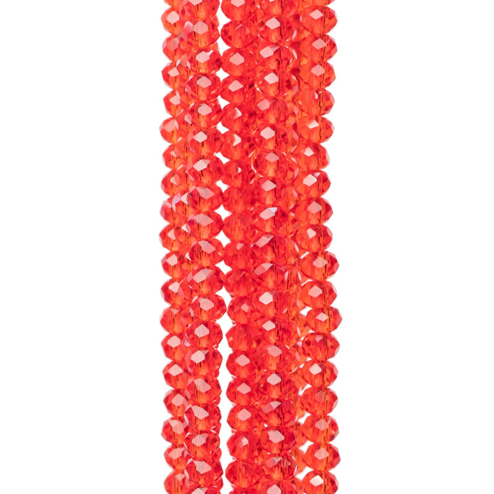 Faceted Rondelle Crystals 3.5x2mm 10 Strands on Cotton Thread Ready to use MOD72