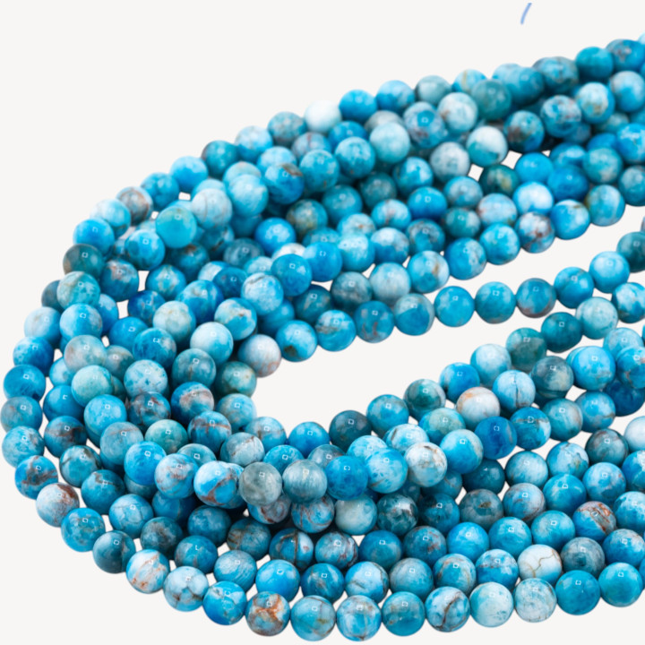 Rough Apatite Clear Στρογγυλό Λείο 6mm