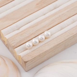 River Pearls 1 trou rond (AAAA) 7,5-8,0 mm 12 paires blanc