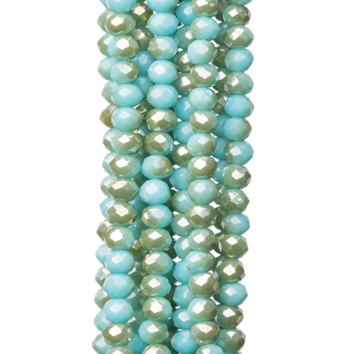 Cristalli Rondelle Sfaccettate 3,5x2mm 10 Fili Su Filo Di Cotone Pronti all'uso MOD77