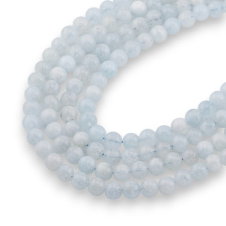 Aquamarinmilch, rund, glatt (GSB), 8 mm