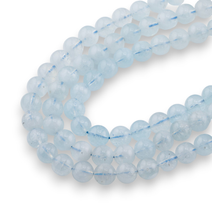 Aquamarine Milk Round Smooth (GSB) 10mm