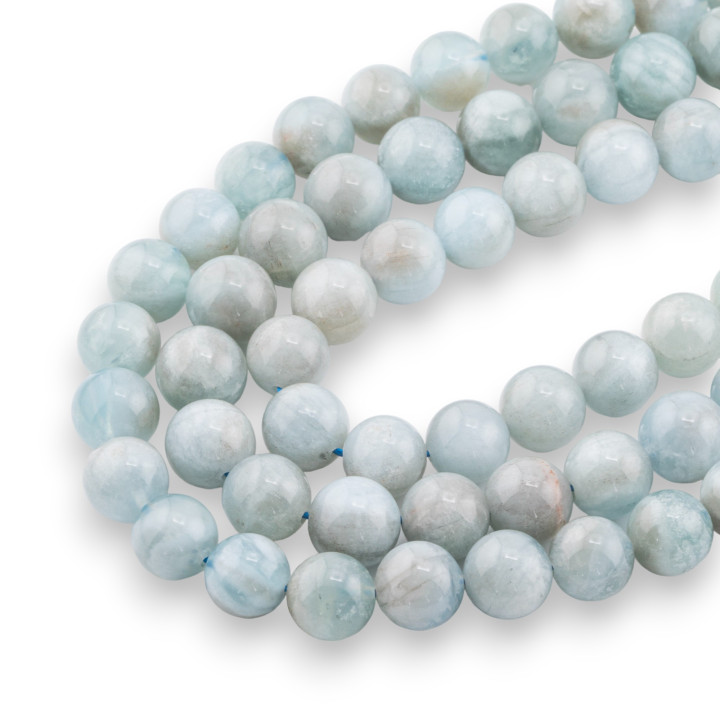 Aquamarinmilch, rund, glatt (GSE), 10 mm