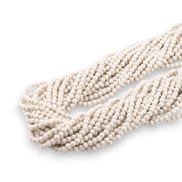 Aulite Bianco Perlina Tonda Sfaccettata Diamond Cut 3,0mm