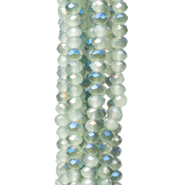 Faceted Rondelle Crystals 3.5x2mm 10 Strands on Cotton Thread Ready to use MOD85