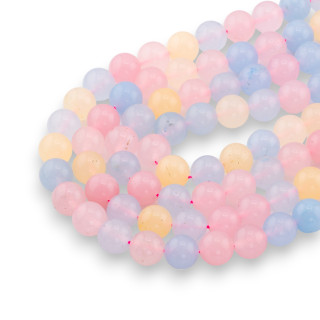 Morganite Jade Multicolore Ronde Lisse 12mm Transparent