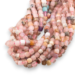 Morganit-Mix-Würfel im Diamantschliff, 4,5 mm