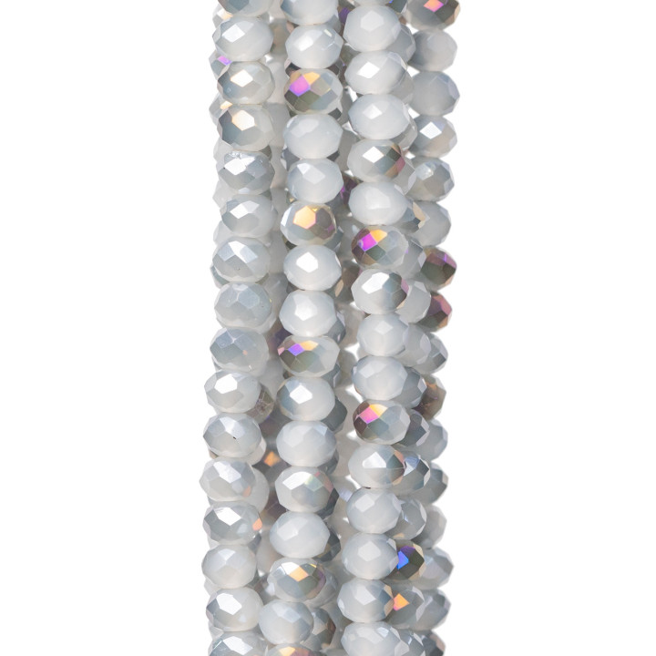 Faceted Rondelle Crystals 3,5x2mm 10 κορδόνια σε βαμβακερό νήμα Έτοιμο για χρήση MOD88