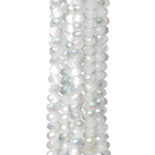 Faceted Rondelle Crystals 3.5x2mm 10 Strands on Cotton Thread Ready to use MOD89