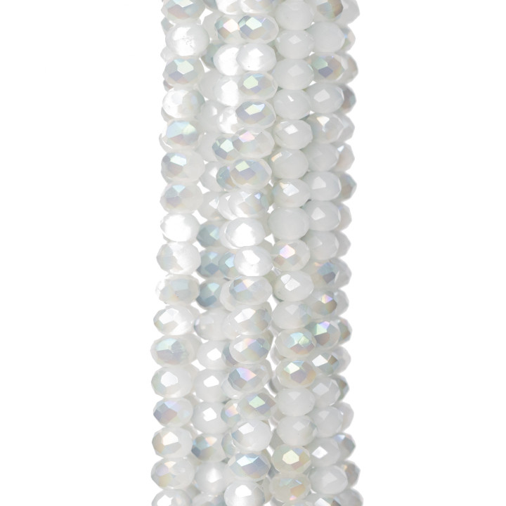 Faceted Rondelle Crystals 3.5x2mm 10 Strands on Cotton Thread Ready to use MOD89