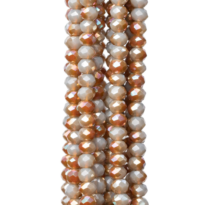 Faceted Rondelle Crystals 3.5x2mm 10 Strands on Cotton Thread Ready to use MOD91