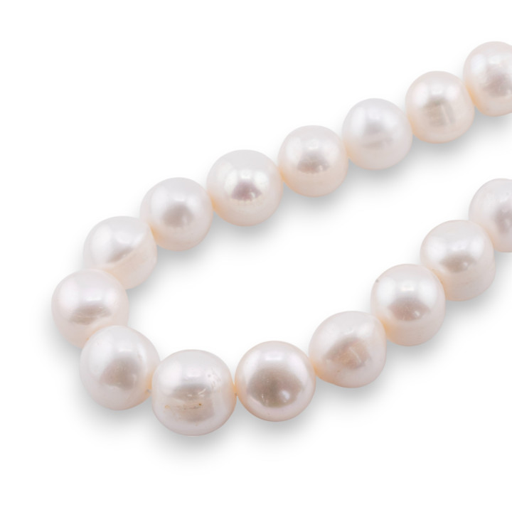 Perlas de río redondas premium 12,0-15,0 mm A2 Blanco