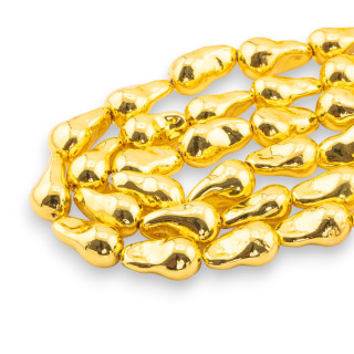 Perles irrégulières baroques de Majorque 10x15mm Plaqué Or
