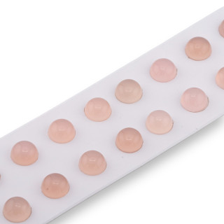 Pink Agate Cabochon Beads Round Smooth 12mm 20pcs