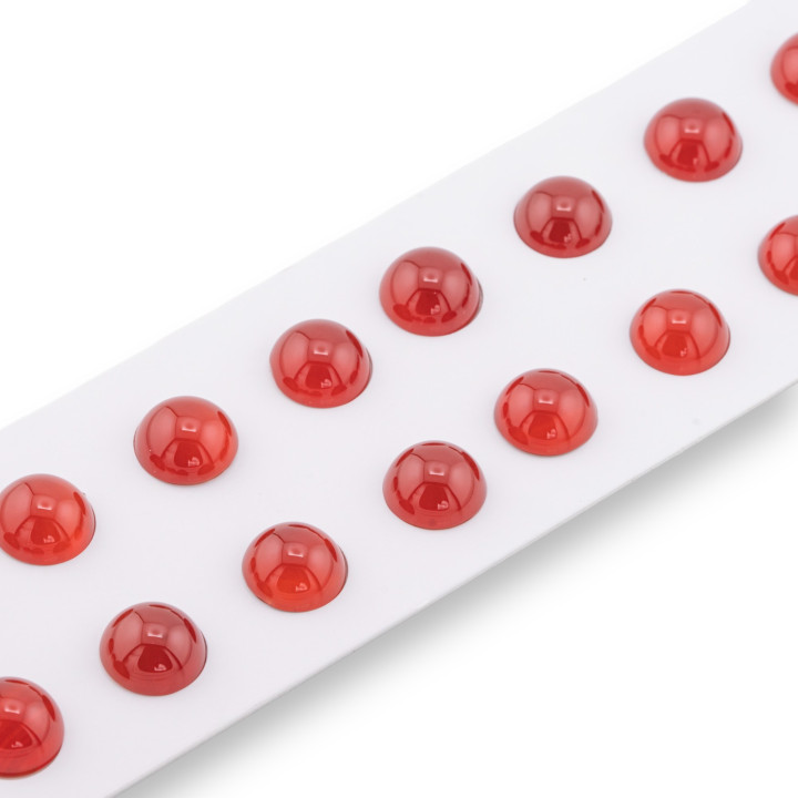 Red Agate Cabochon Beads Στρογγυλές λείες 12mm 20τμχ