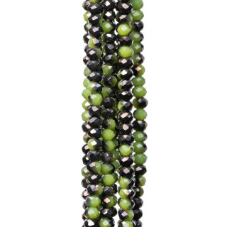 Cristalli Rondelle Sfaccettate 3x2mm 10 Fili Su Filo Di Cotone Pronti all'uso MOD15