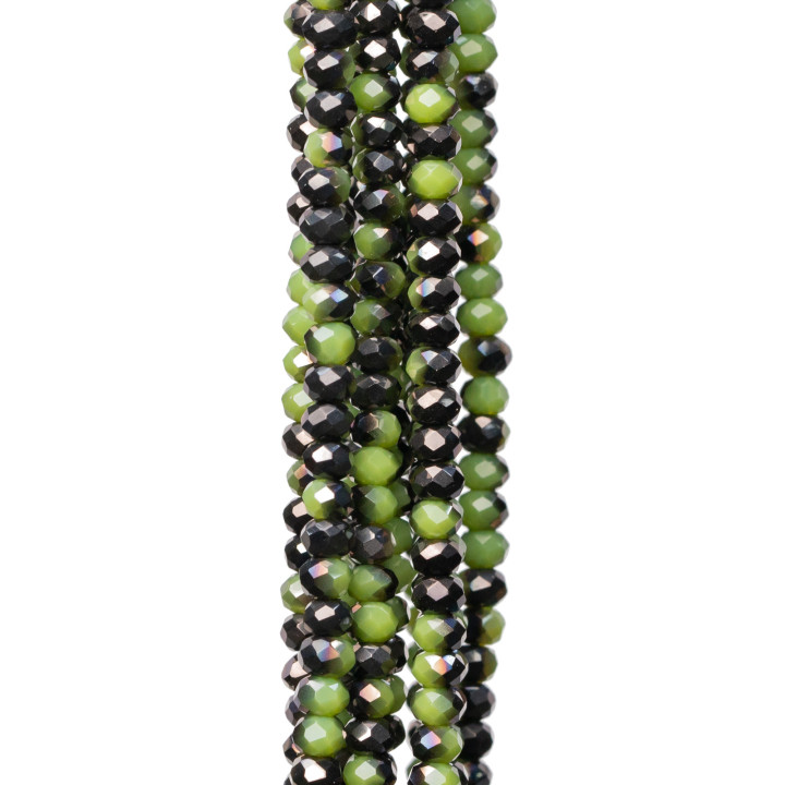 Cristalli Rondelle Sfaccettate 3x2mm 10 Fili Su Filo Di Cotone Pronti all'uso MOD15