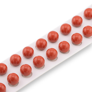 Perline Mezzo Foro Pasta Di Corallo Rosso Sardegna Tondo Liscio 12mm 20pz