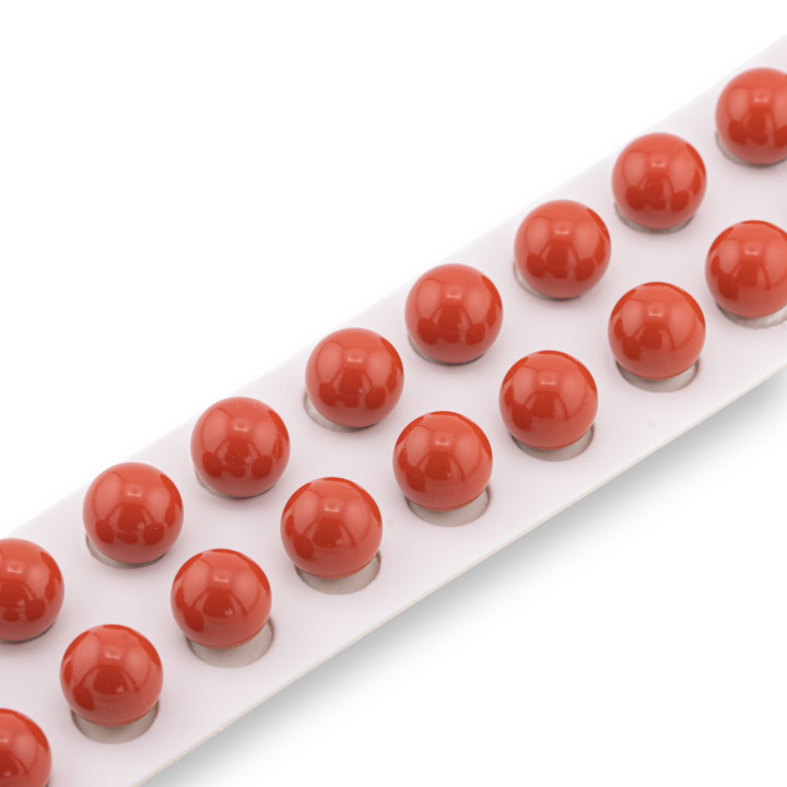 Half Hole Beads Red Coral Paste Sardinia Round Smooth 12mm 20pcs