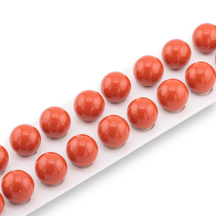 Perles Demi-Trou Pâte de Corail Rouge Sarde Lisse Rond 14mm 20pcs