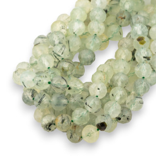Prenite Round Faceted Bead 6mm Diamond Cut