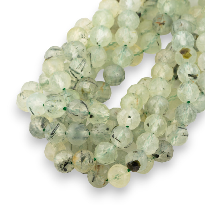 Prenite Round Faceted Bead 6mm Diamond Cut