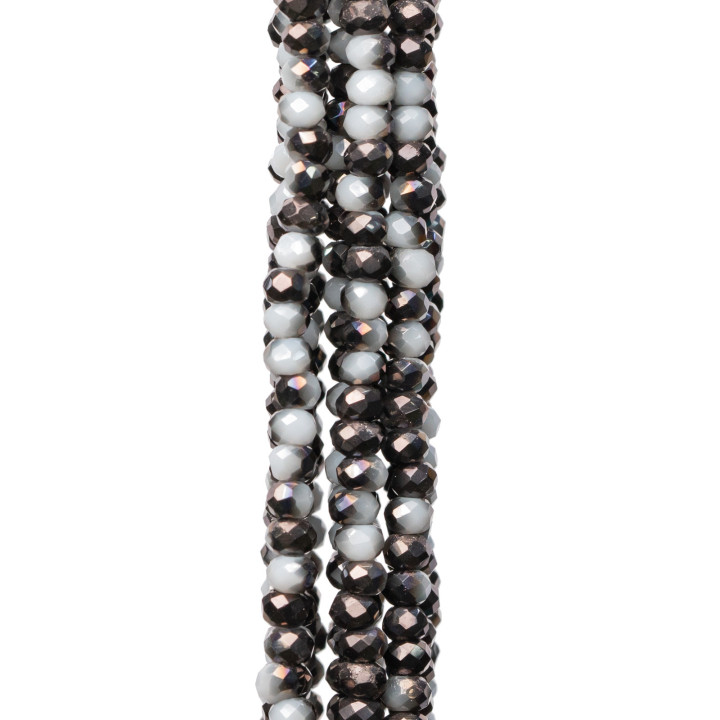 Cristalli Rondelle Sfaccettate 3x2mm 10 Fili Su Filo Di Cotone Pronti all'uso MOD17