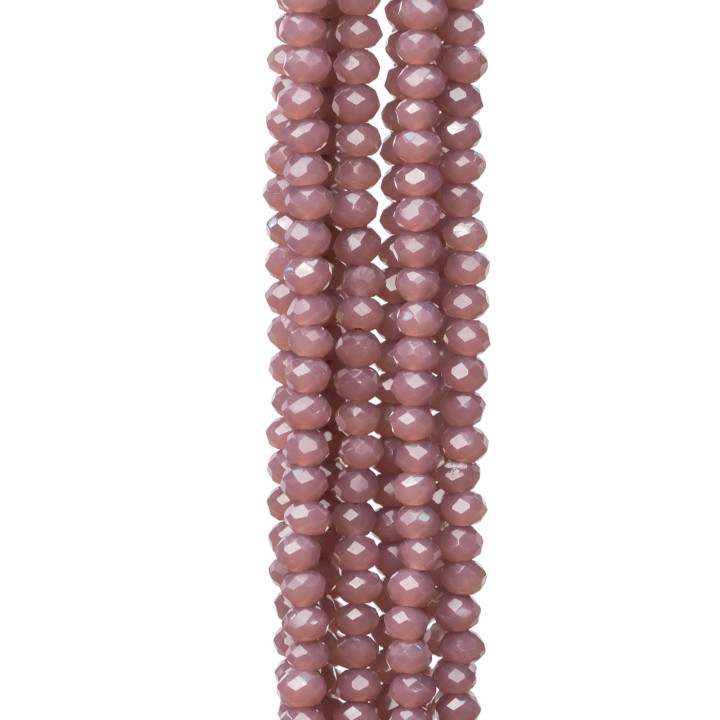 3 x 2 mm facettierte Rondelle-Kristalle 10 Stränge auf Baumwollfaden gebrauchsfertig MOD2