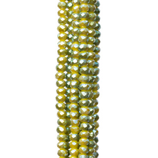 Faceted Rondelle Crystals 3x2mm 10 σκέλη σε βαμβακερή κλωστή Έτοιμο για χρήση MOD23