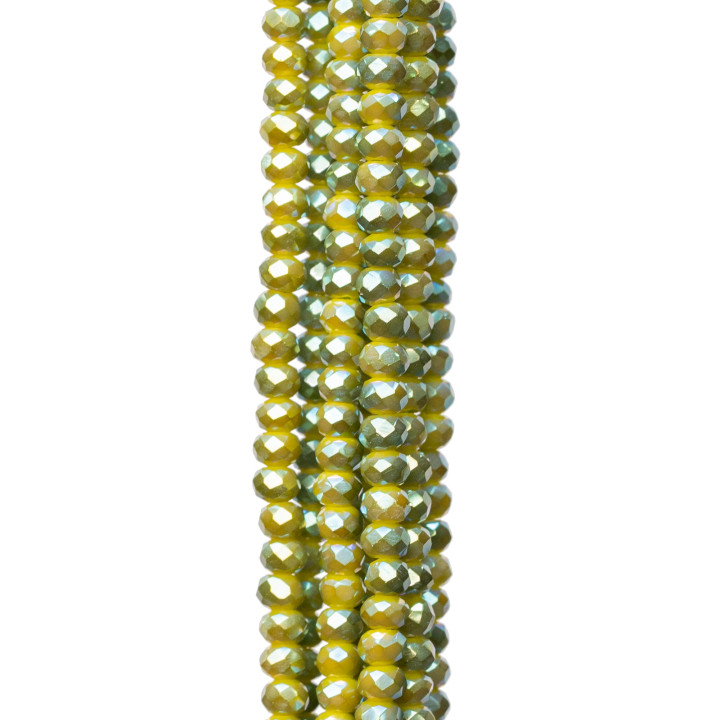 Faceted Rondelle Crystals 3x2mm 10 σκέλη σε βαμβακερή κλωστή Έτοιμο για χρήση MOD23