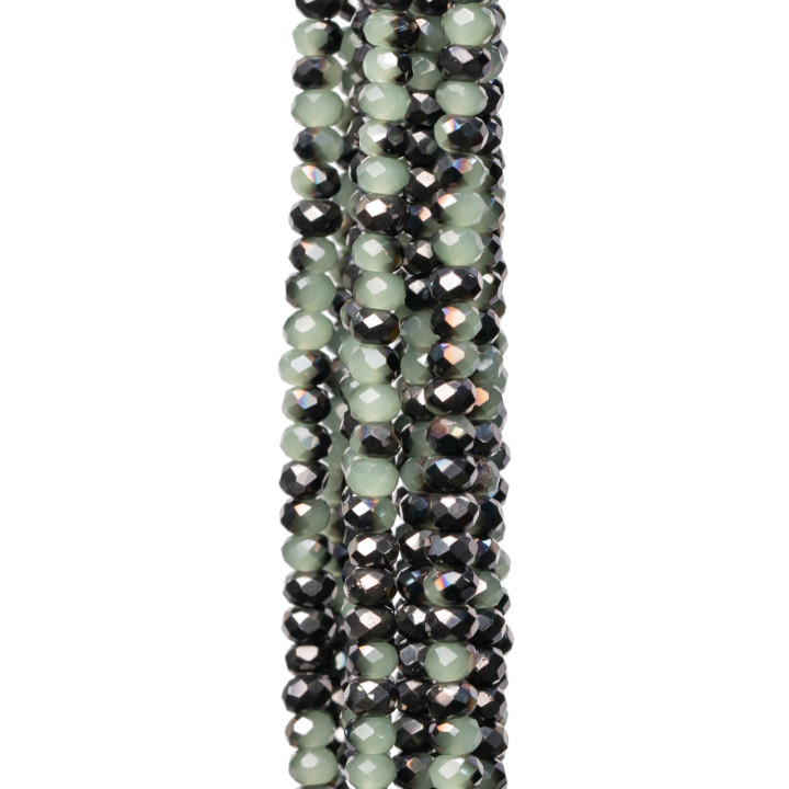 Cristalli Rondelle Sfaccettate 3x2mm 10 Fili Su Filo Di Cotone Pronti all'uso MOD25