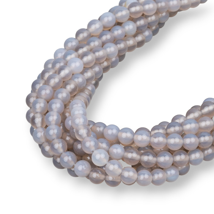 Agate Grise Ronde Lisse 4mm