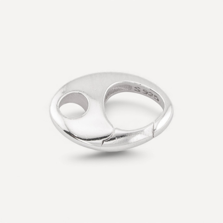 Mosquetón con cierre de plata 925, 8x12 mm, 5 unidades, chapado en rodio