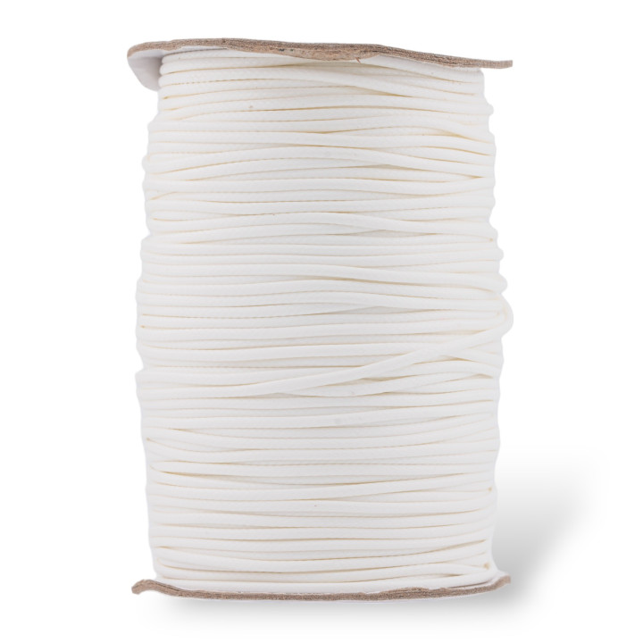 Cordón Algodón Encerado 1,5mm 80 Metros Blanco