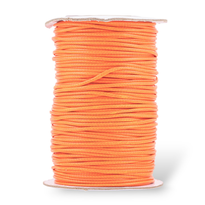 Gewachste Baumwollschnur, 1,5 mm, 80 m, intensives Orange
