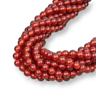 Cornalina Roja Redonda Lisa 6mm Primera Elección