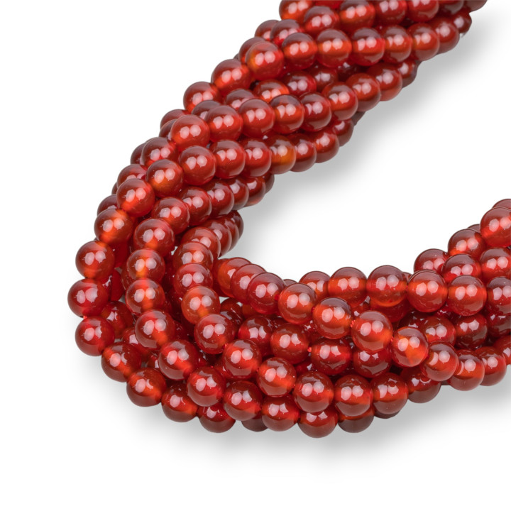 Cornaline Rouge Ronde Lisse 6mm Premier Choix