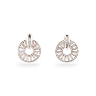 Pendientes Bronce Colección Clara 1 Par Chapado en Rodio