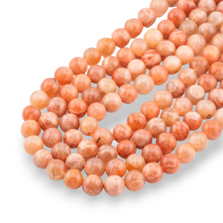 Pierre de Lune Rose Top Mix Lisse Ronde 7mm