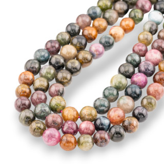 Tourmaline Multicolor Rough Round Smooth (ZSB) 9mm