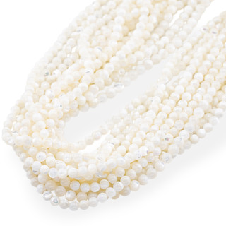Nacre Blanche Ronde Lisse 4mm