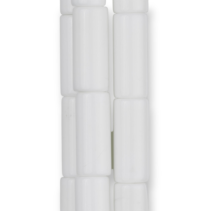 Weißer Achat Zylinder Synt 10x20mm