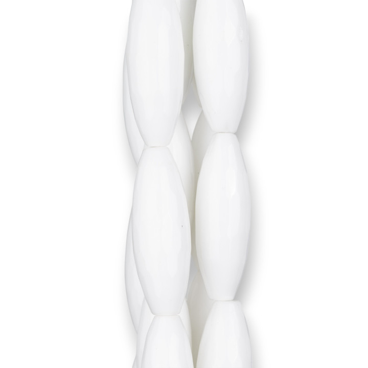 Agata Bianca Riso Sfaccettato Synt 14x40mm