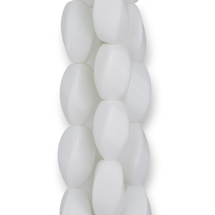 Weißer Achat Reis Twist Synt 13x30mm