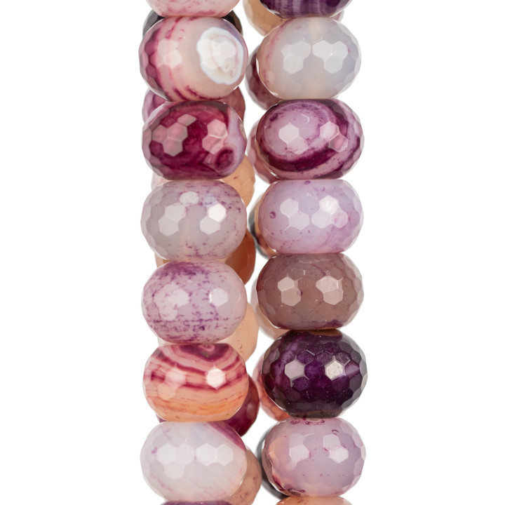 Agate Violette Rondelle Facette 20x14mm Clair